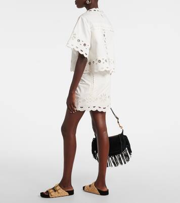 Besticktes Cropped-Top Parissa aus Baumwolle | Isabel Marant