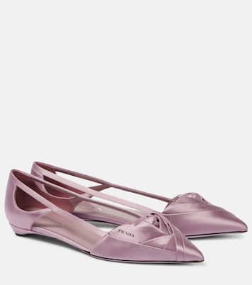 Cutout satin ballet flats | Prada
