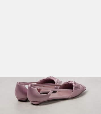 Cutout satin ballet flats | Prada