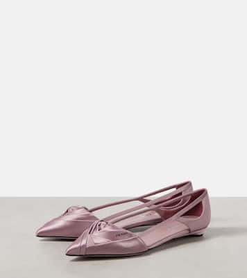 Cutout satin ballet flats | Prada