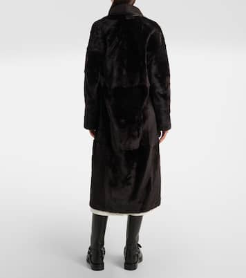 Leather-trimmed shearling coat | Yves Salomon