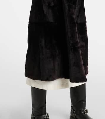Leather-trimmed shearling coat | Yves Salomon