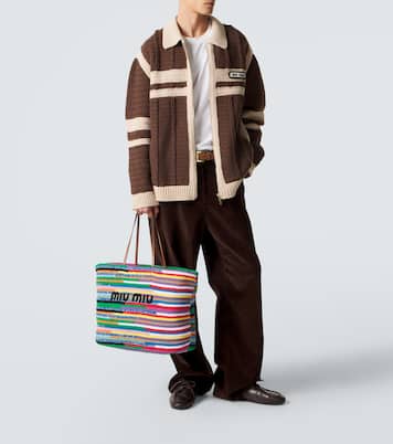 Borsa Large in crochet con pelle | Miu Miu