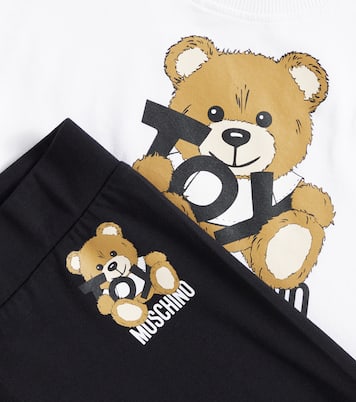 Cotton-blend top and shorts set | Moschino Kids