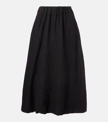 Rachelle linen midi skirt | Velvet