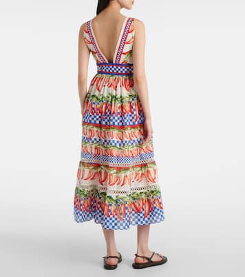 Bedrucktes Midikleid aus Baumwolle | Farm Rio