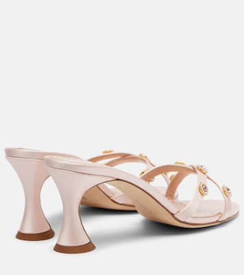 Pyrenea embellished satin mules | Manolo Blahnik