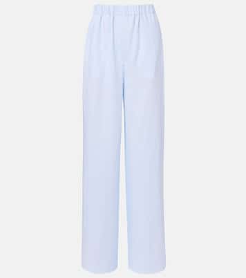 Pantalon ample Valerio à taille haute en lin | Loro Piana