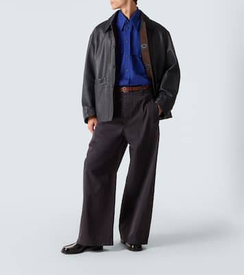 High-rise cotton twill wide-leg pants | Lemaire