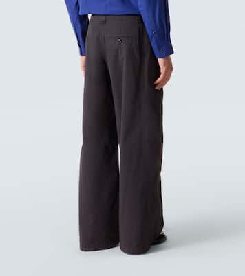 High-rise cotton twill wide-leg pants | Lemaire