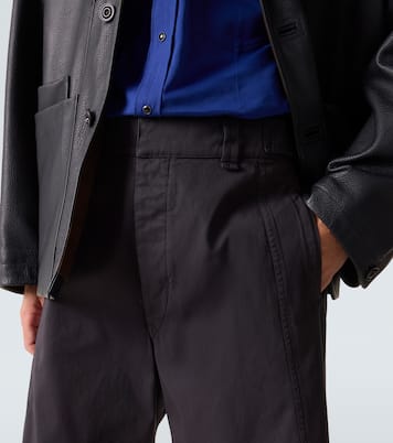 High-rise cotton twill wide-leg pants | Lemaire