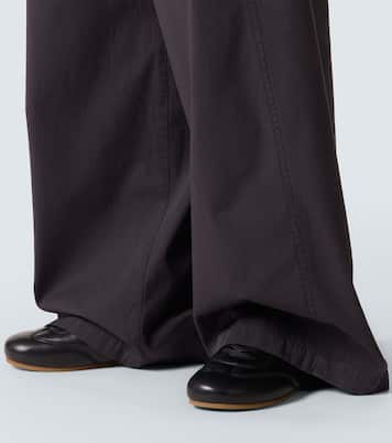 High-rise cotton twill wide-leg pants | Lemaire