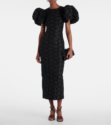 Robe midi en jacquard à fleurs | Rotate