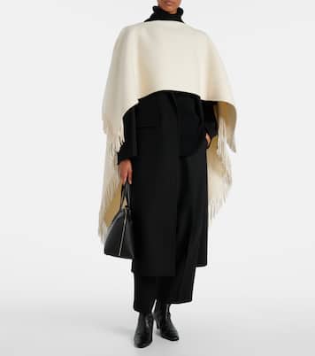 Fringed wool-blend poncho | Toteme
