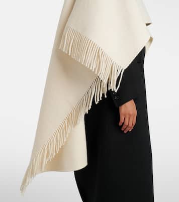 Fringed wool-blend poncho | Toteme
