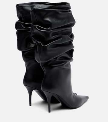 Anok 90 leather mid-calf boots | Amina Muaddi