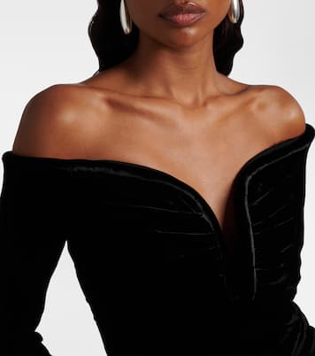 Off-Shoulder-Top aus Samt | Roland Mouret