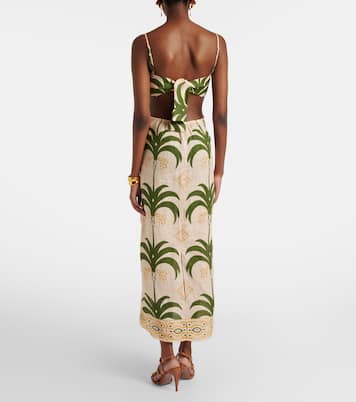 Bedrucktes Midikleid aus Baumwolle und Leinen | Johanna Ortiz