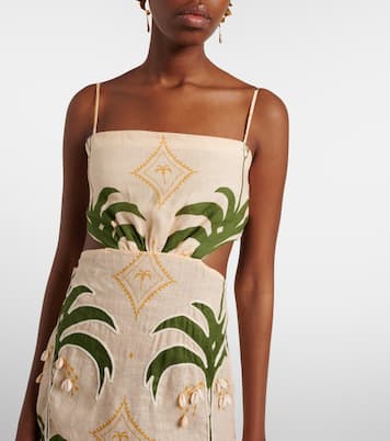 Bedrucktes Midikleid aus Baumwolle und Leinen | Johanna Ortiz