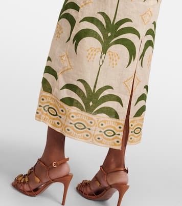 Bedrucktes Midikleid aus Baumwolle und Leinen | Johanna Ortiz