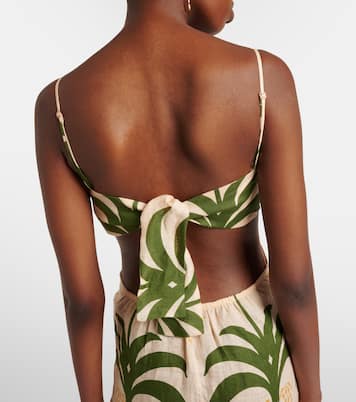 Bedrucktes Midikleid aus Baumwolle und Leinen | Johanna Ortiz