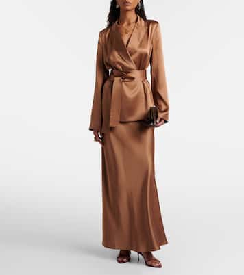 Isaak silk satin maxi skirt | Joseph