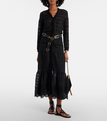 Daniva lace-trimmed cotton midi dress | Marant Etoile