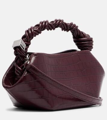 Bou Mini croc-effect leather top-handle bag | Ganni