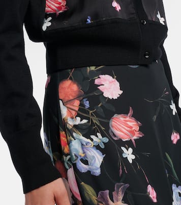 Floral printed cropped wool cardigan | Erdem