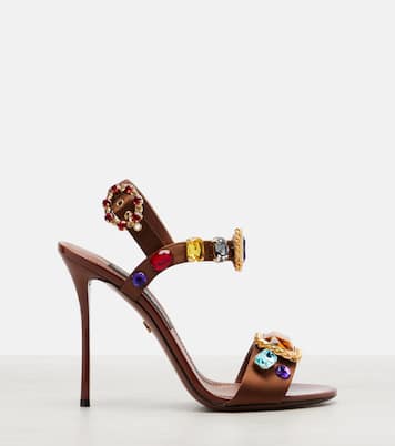 Keira 2.0 105缀饰缎布凉鞋 | Dolce&Gabbana