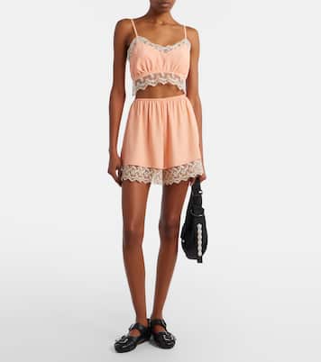 Shorts aus Satin mit Spitze | Simone Rocha