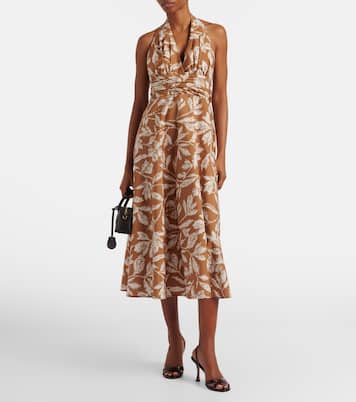 Halterneck printed cotton midi dress | Max Mara