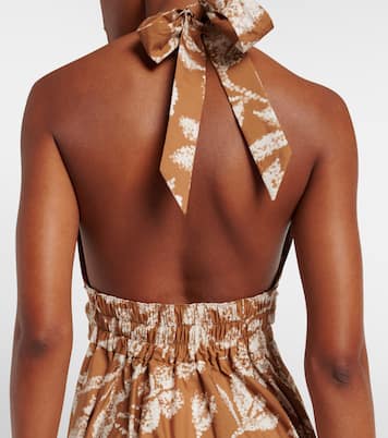 Halterneck printed cotton midi dress | Max Mara