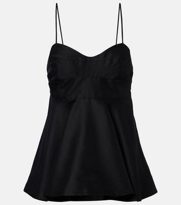 Peplum wool and silk bustier top | Róhe