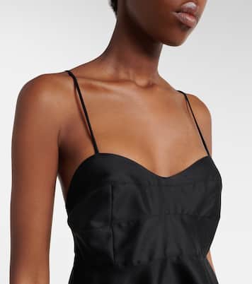 Peplum wool and silk bustier top | Róhe