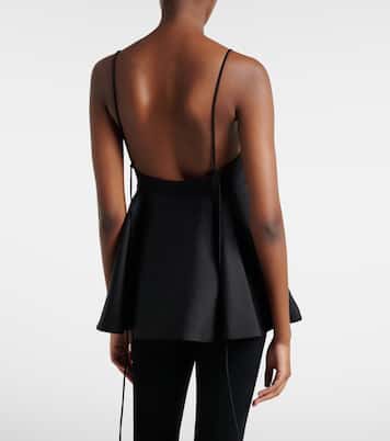 Peplum wool and silk bustier top | Róhe