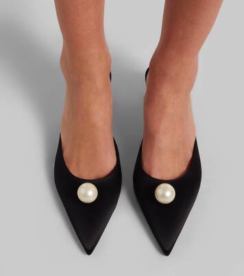 Faux pearl satin mules | Magda Butrym