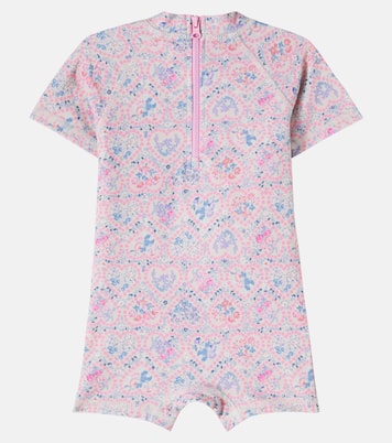 Baby Cas floral rashguard swimsuit | Wheat