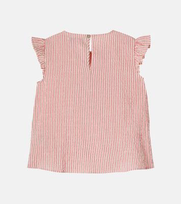 Ellie ruffled striped cotton seersucker top | Konges Sløjd