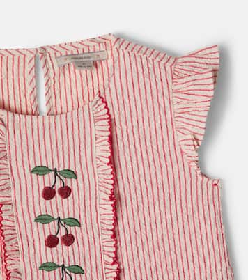 Ellie ruffled striped cotton seersucker top | Konges Sløjd