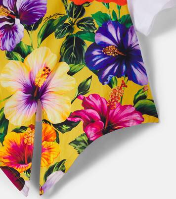 Floral cotton jersey T-shirt | Dolce&Gabbana Kids