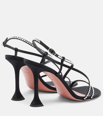 Sally crystal-embellished satin sandals | Amina Muaddi
