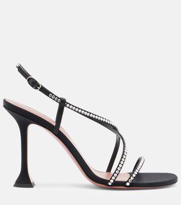 Sally crystal-embellished satin sandals | Amina Muaddi
