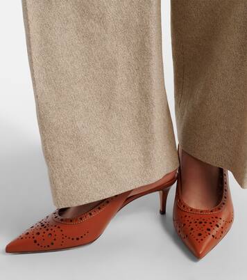 Perforated leather slingback pumps | Gianvito Rossi