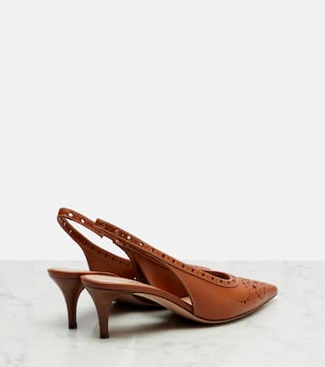 Perforated leather slingback pumps | Gianvito Rossi