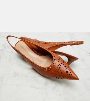 Perforated leather slingback pumps | Gianvito Rossi