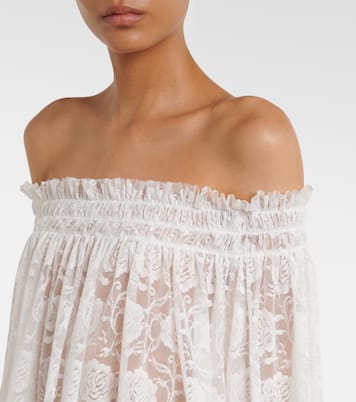 Off-Shoulder-Top aus Spitze | Norma Kamali