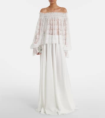 Off-Shoulder-Top aus Spitze | Norma Kamali