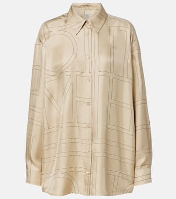 Camisa de satén de seda bordada | Toteme
