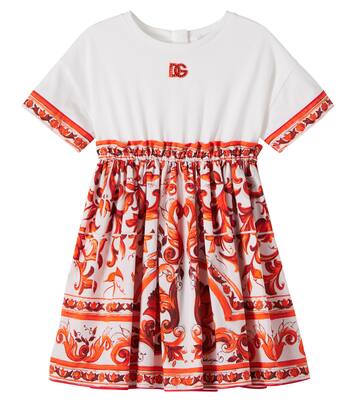 Printed cotton jersey dress | Dolce&Gabbana Kids